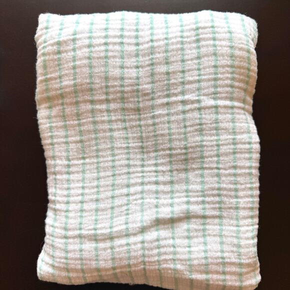 Aden + Anais Baby Muslin Swaddle Blanket Set Of Three In Mint Green White - Picture 4 of 7